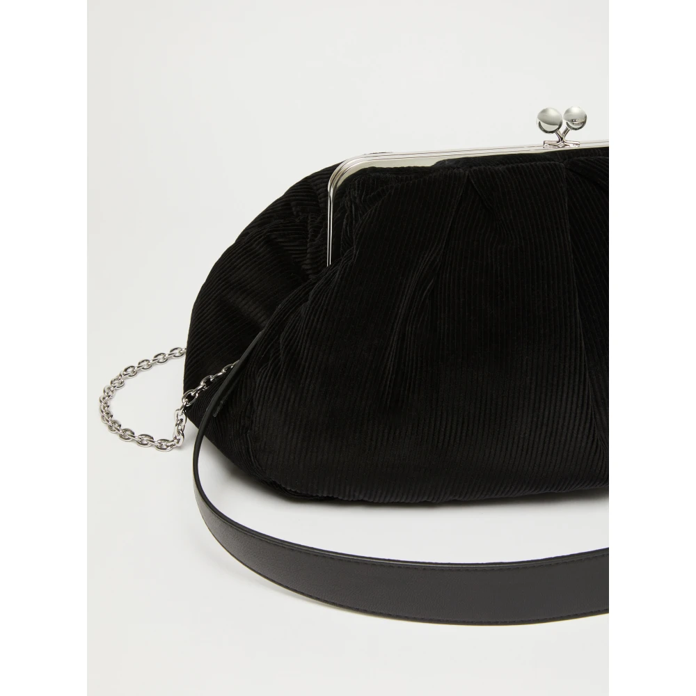 Max Mara Weekend Zwarte Velvet Pasticcino Tas Groot Black Dames