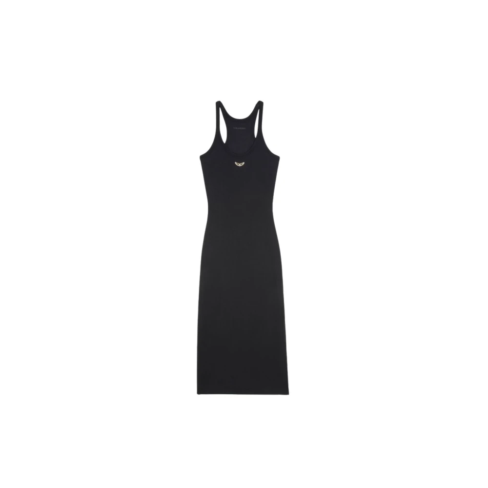 Zadig & Voltaire Women's Black Midi Dresses, M, Elegant Dress