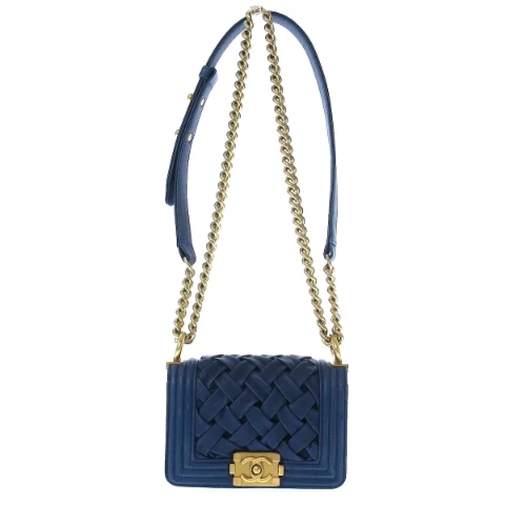 Chanel Vintage Pre-owned Leather chanel-bags Blue Dames