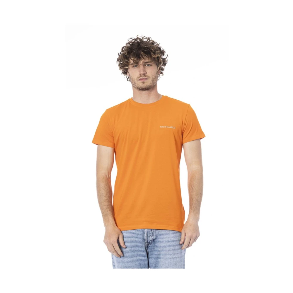 Trussardi Oranje Beachwear Logo Print T-Shirt Orange Heren