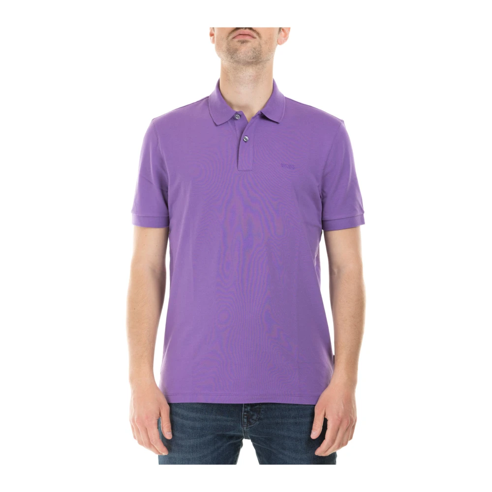 Hugo Boss Katoenen Polo Shirt Purple Heren