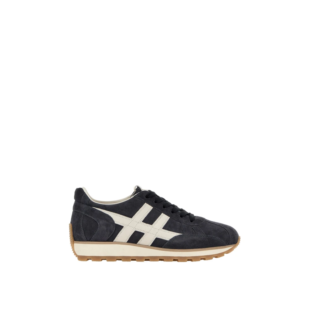 Hogan Suède sneakers met H-detail Heren Schoenen Blauw