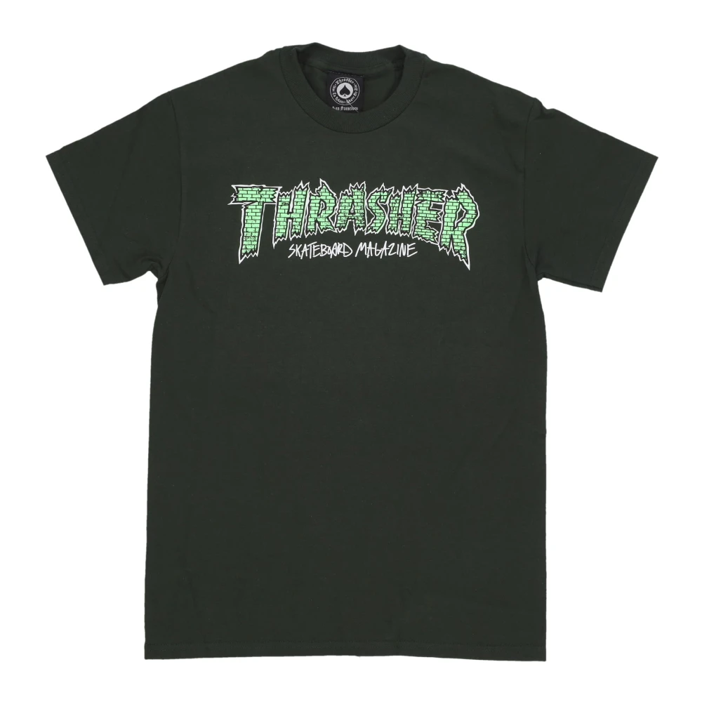 Thrasher Unisex Green T-Shirts, L, Mens Tee Short Sleeve