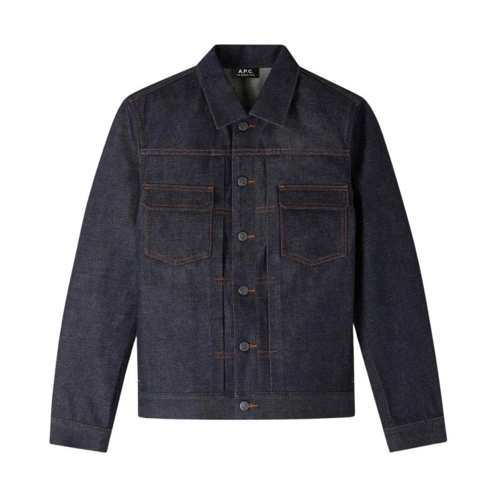 A.p.c. Mannelijk Blauw Jassen Heren, L, Denim, Denim Werkjas