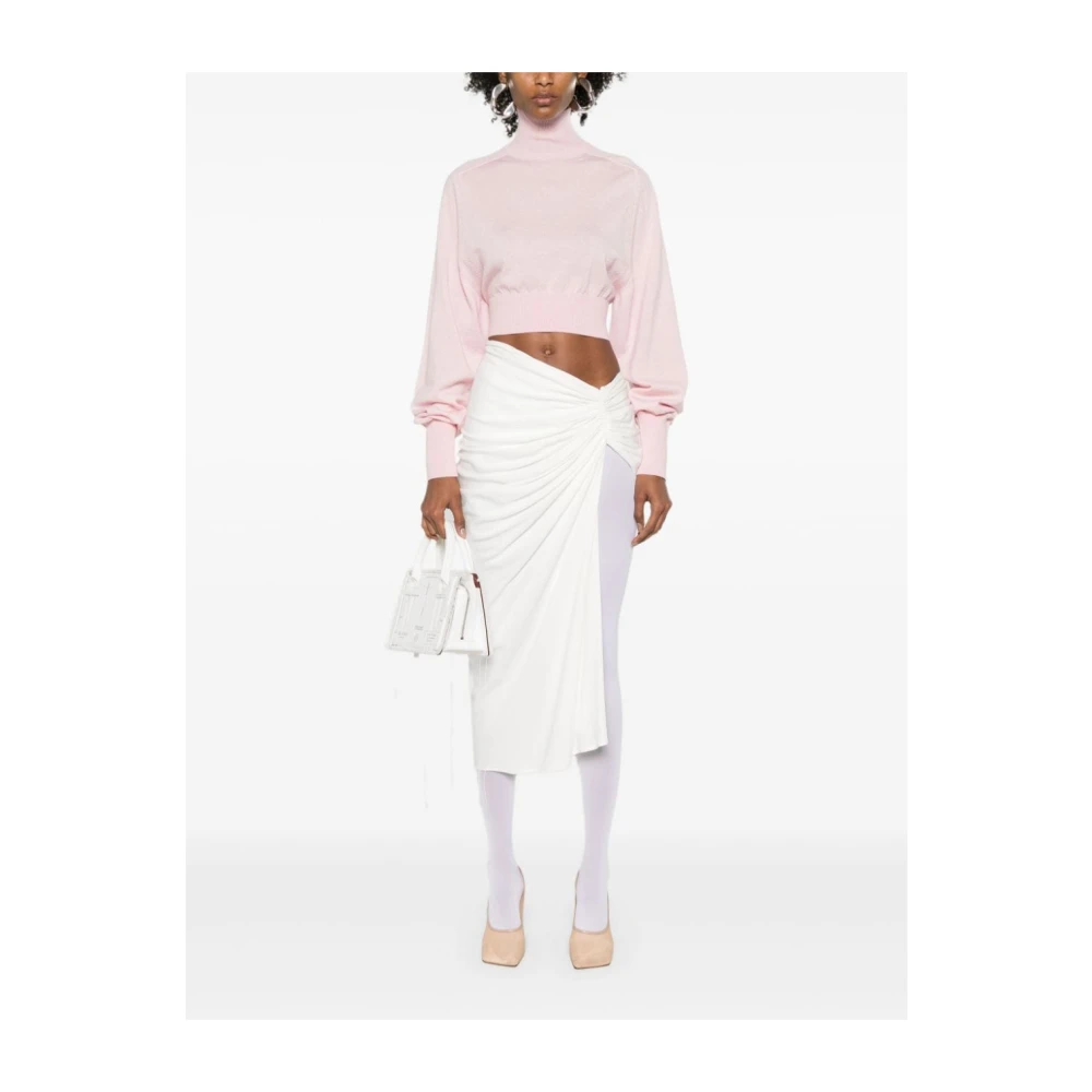 SPORTMAX Roze Gebreide Trui met Hoge Hals Pink Dames