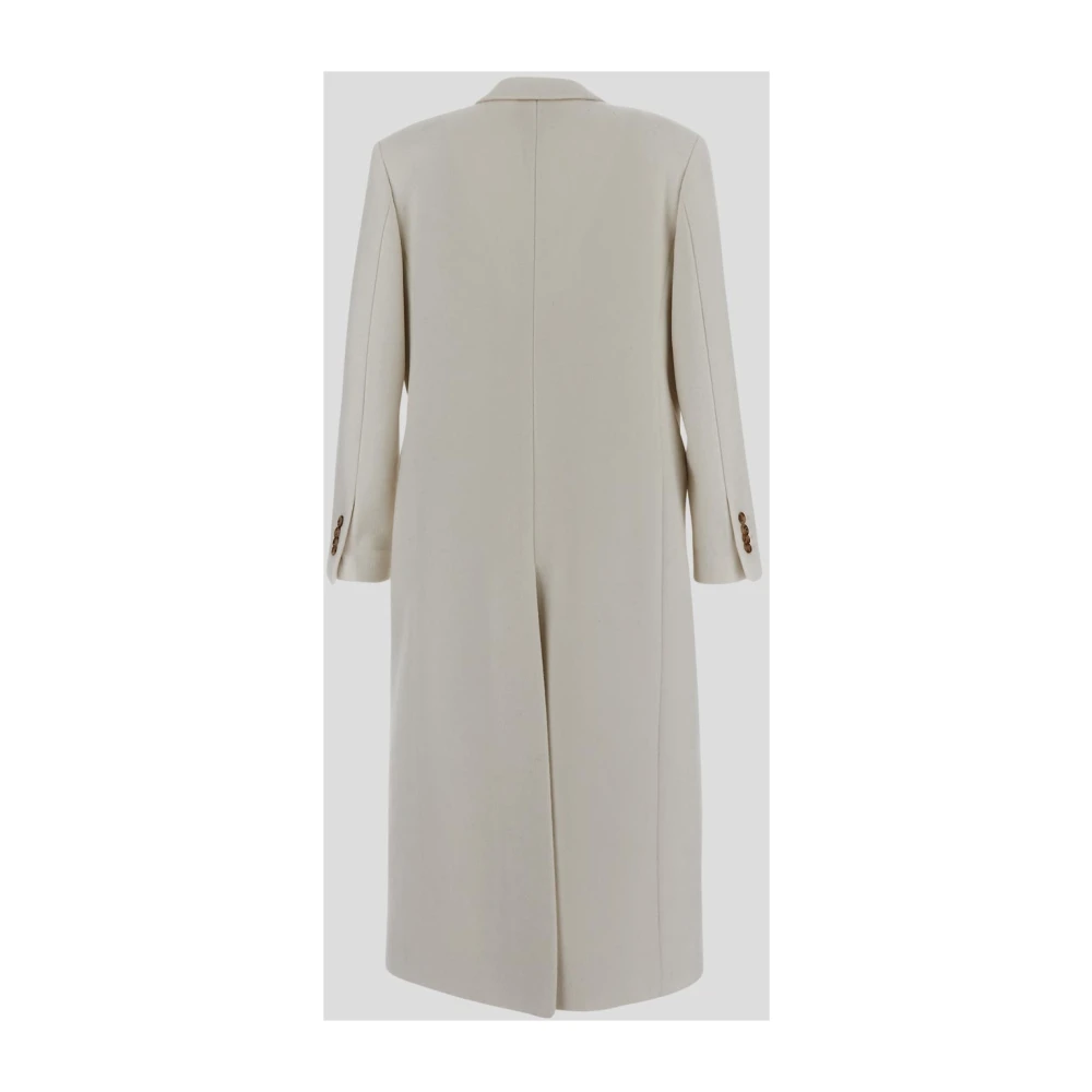 Lardini Double Breasted Wol Cashmere Jas Vrouw Beige Dames