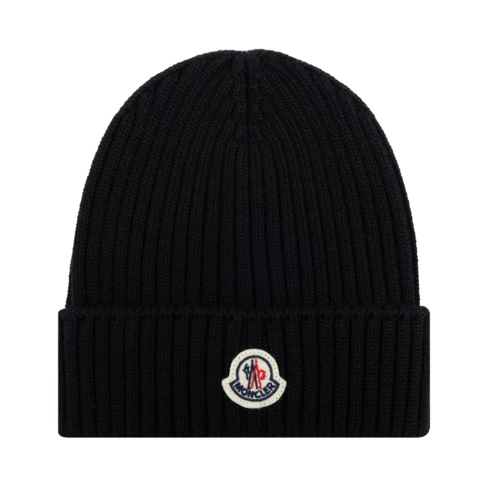 Moncler Ribbed Beret - Male - Hats & Caps - Black - M - Kids