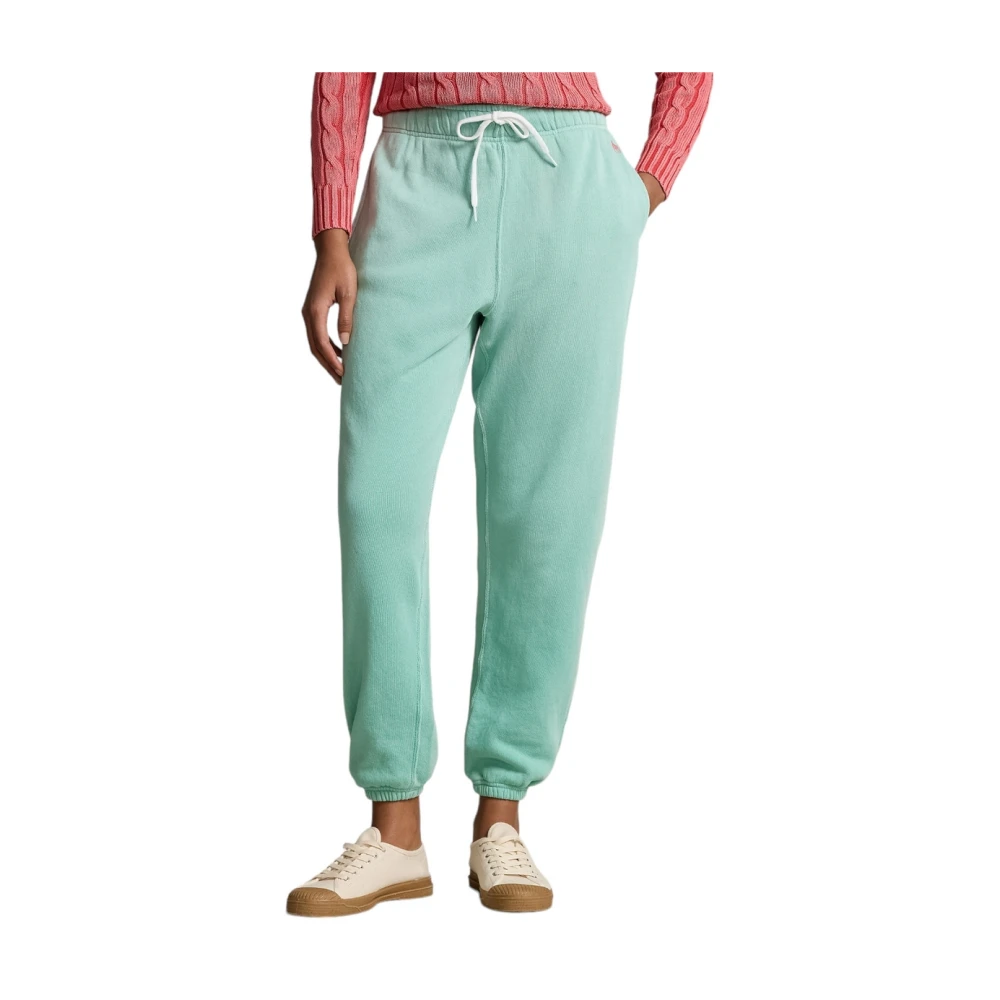 Ralph Lauren Loopback Cotton Fleece Sweatpants Green Dames