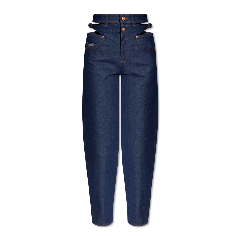 Versace Jeans Couture Hoge taille broek Blue Dames