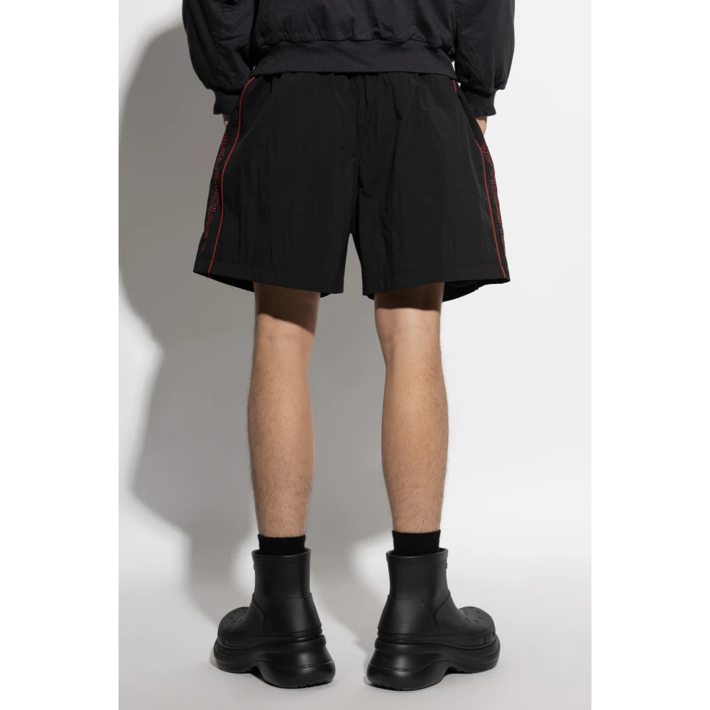 Balenciaga Shorts met geborduurd logo Black Heren