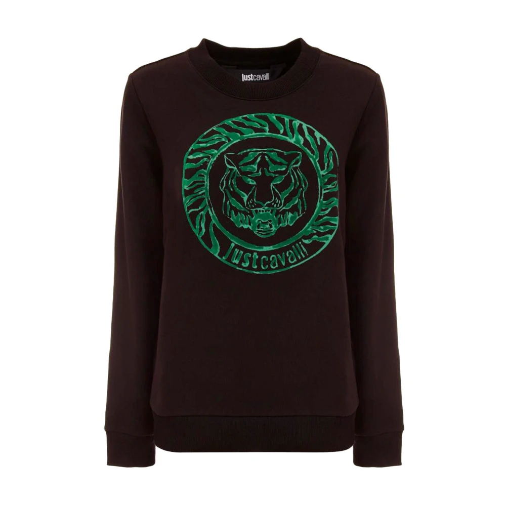 Just Cavalli Tijgerhoofd Logo Sweater Black Heren