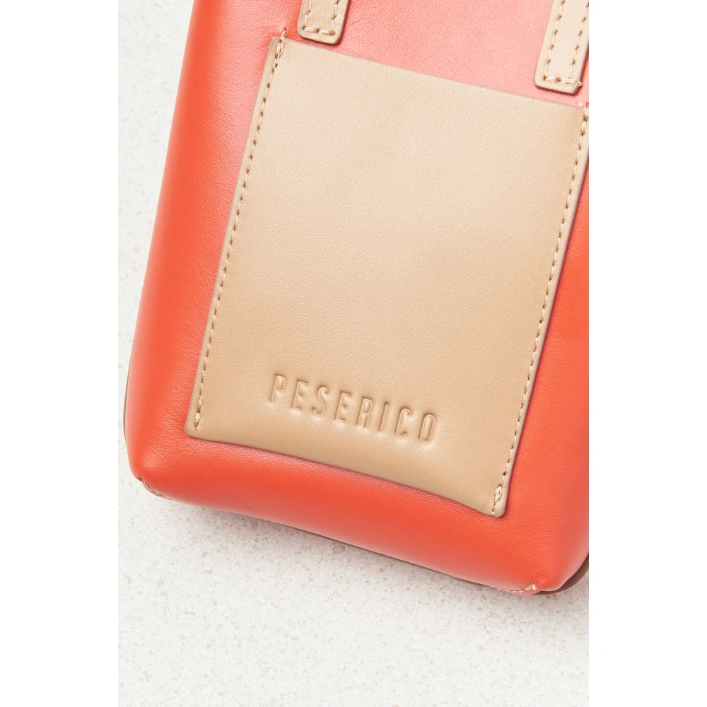 PESERICO Echt lederen micro-telefoontas Red Dames