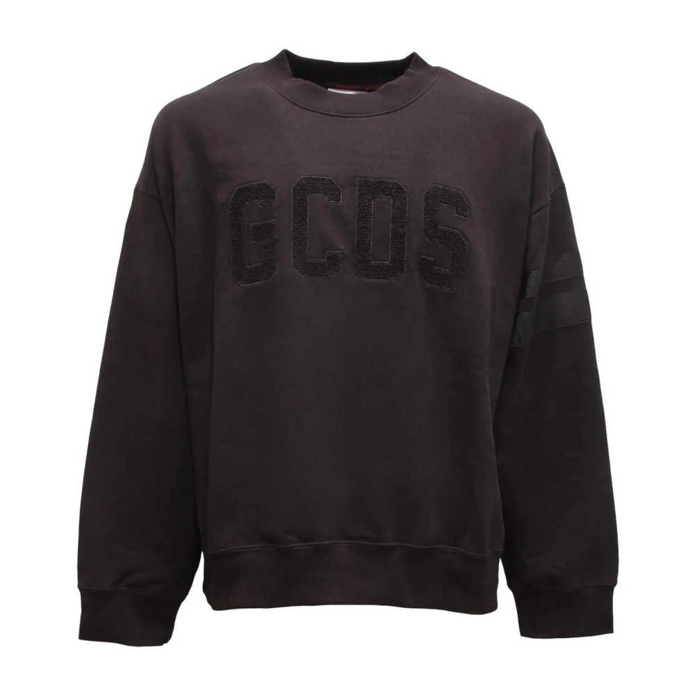 Gcds Black Sweatshirts, Male, M, Fw23m110115 Logo Sweatshirt
