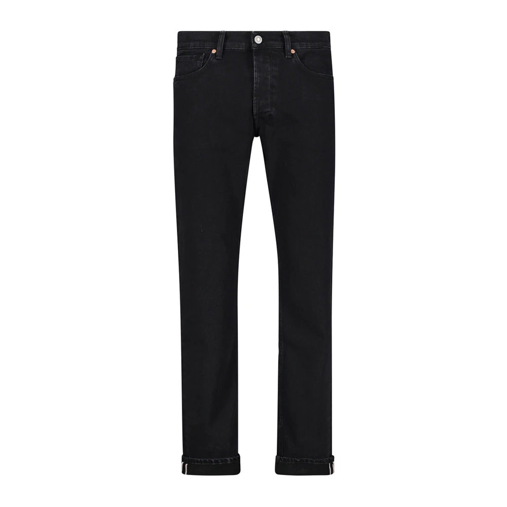 Tela Genova Selvedge Slim Fit Zwarte Denim Jeans Black Heren