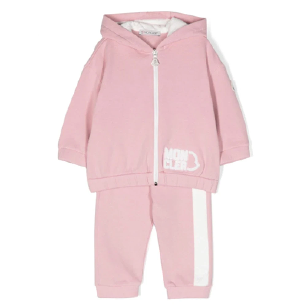 Moncler Rosa Barn Hoodie och Joggers Set Pink, Flicka