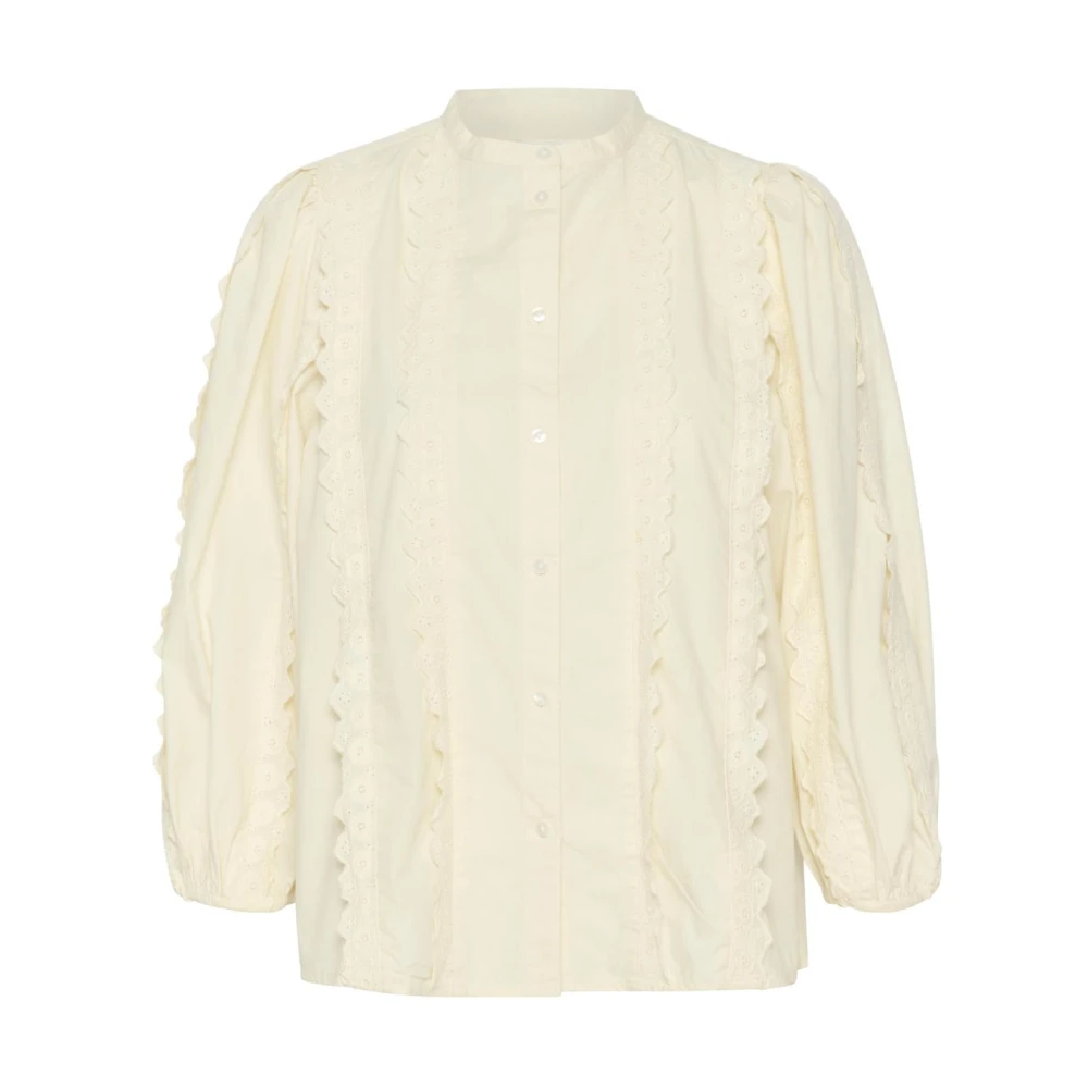 Soaked in Luxury Katoenen 3 4 Mouw Shirt Beige Dames