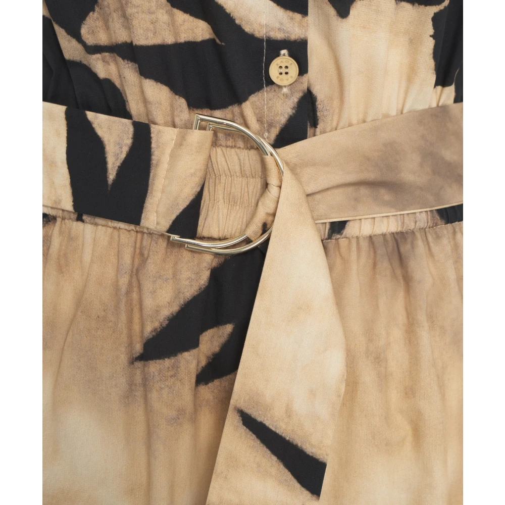 Kaos Beige Maxi Jurk met Bloemenpatroon Beige Dames