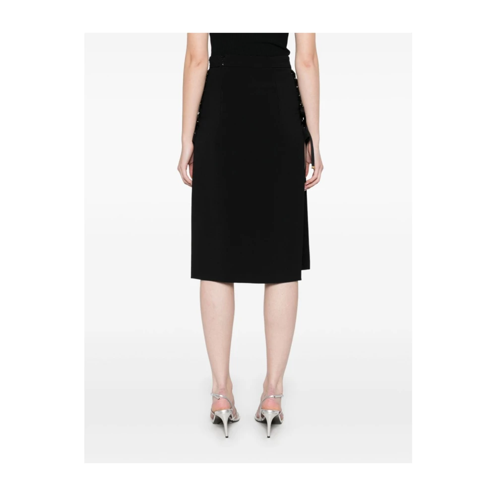 Elisabetta Franchi Zwarte Rok met Zijsplitten Black Dames
