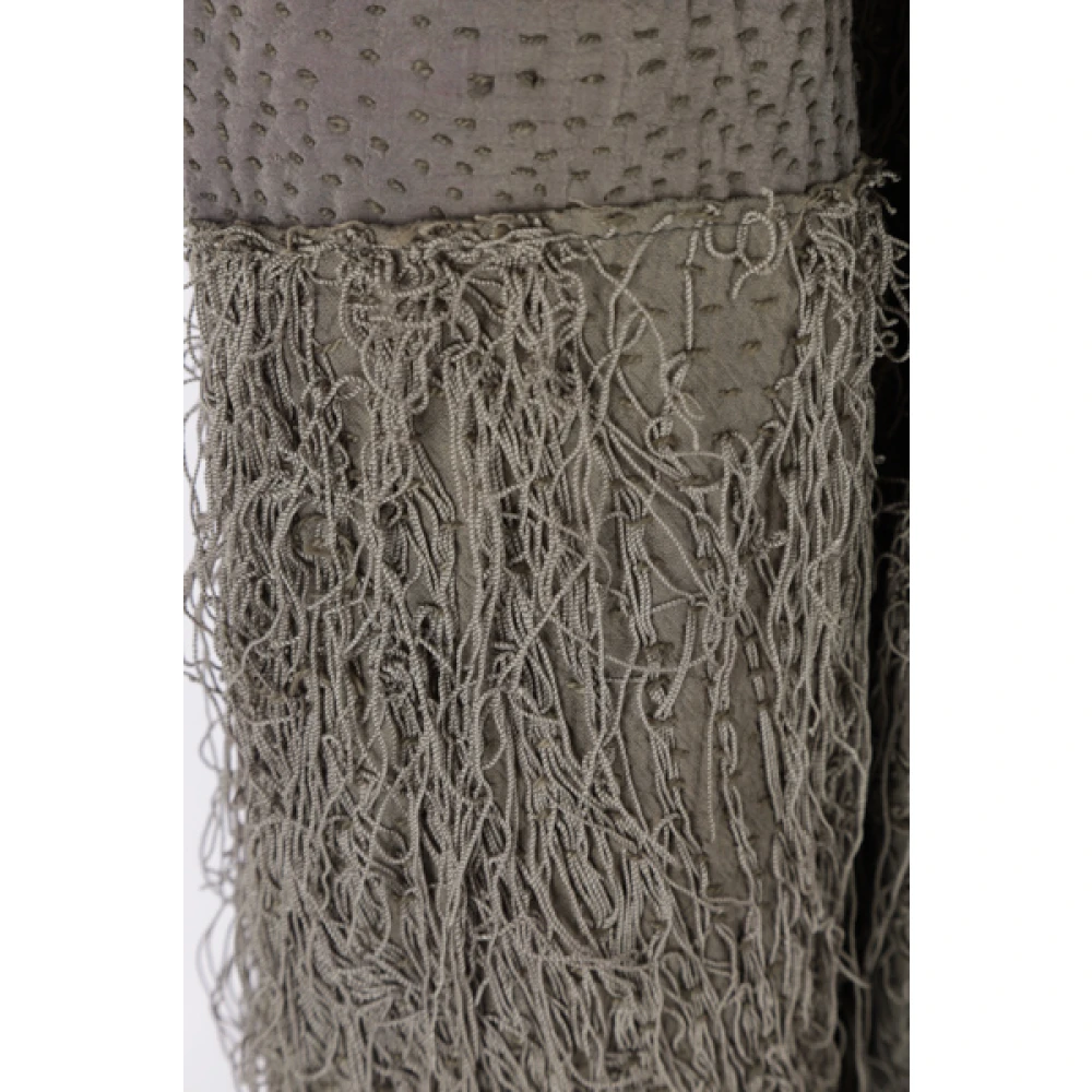 By Walid Bruine Geborduurde Zijden Jas Met Franje Brown Heren