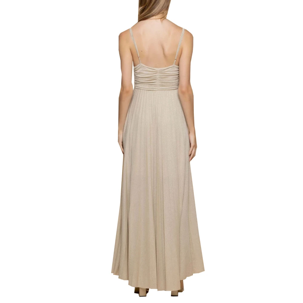 Kocca Viscose Lange Jurk met Gedrapeerd Bovenstuk Yellow Dames