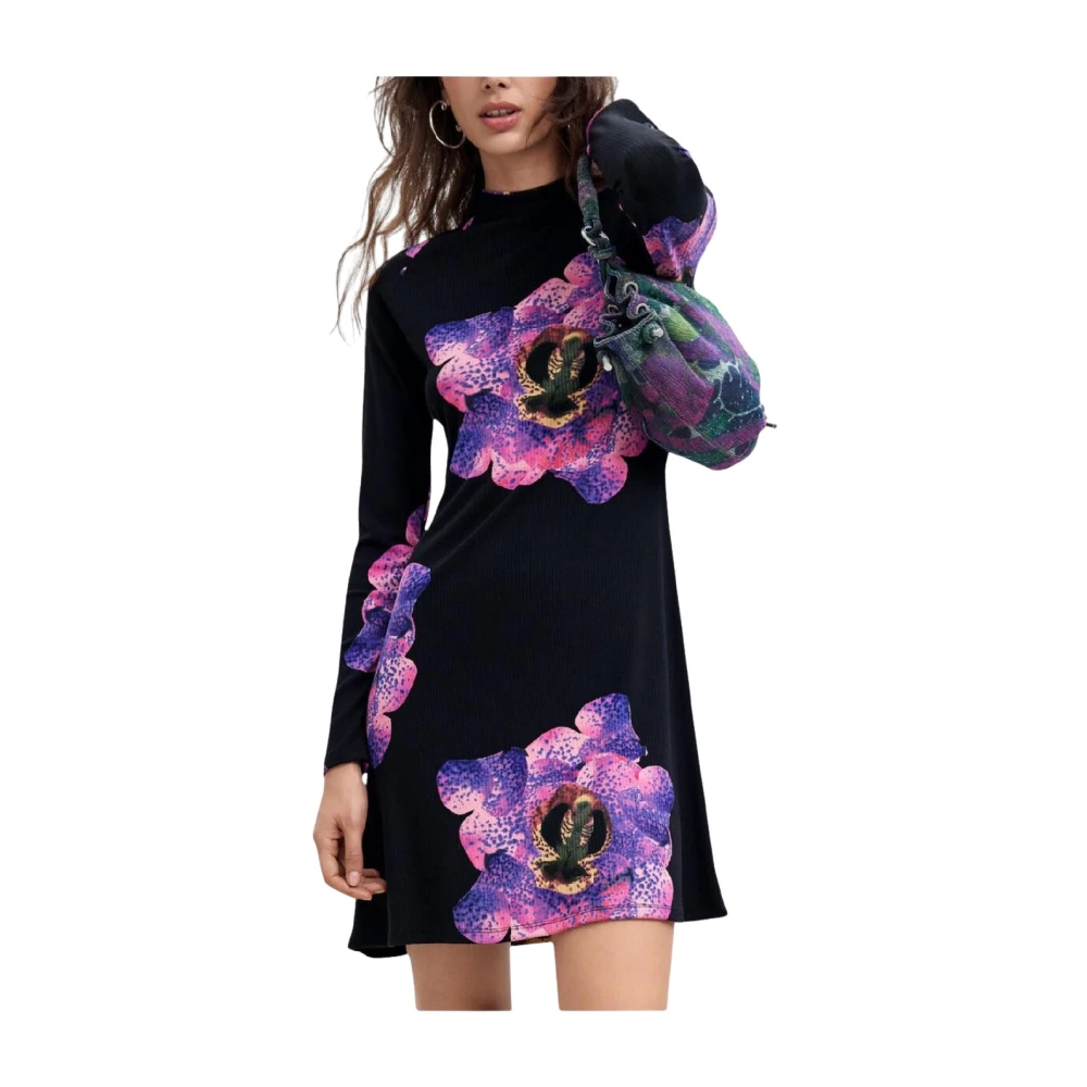 Desigual , Short Dresses, Female, Multicolor, L, Orchid Lacroix
