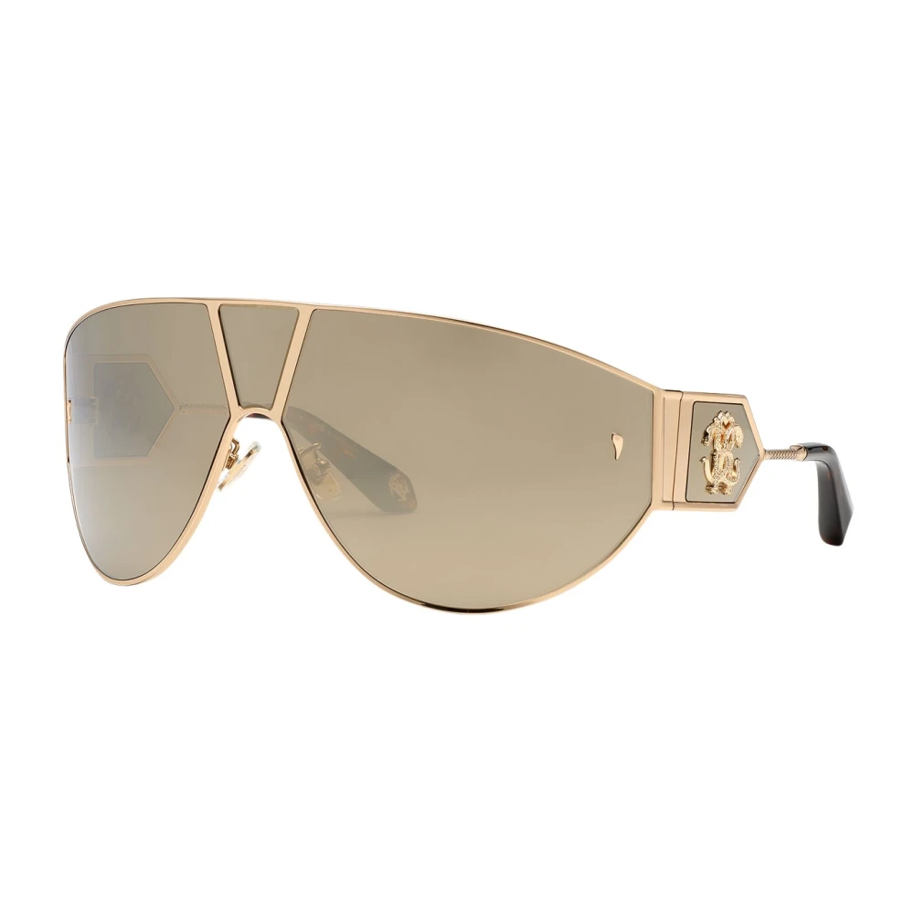 Roberto Cavalli Women's Brown Sunglasses, One Size, Fang Embellished Snake Skin Sunglasses