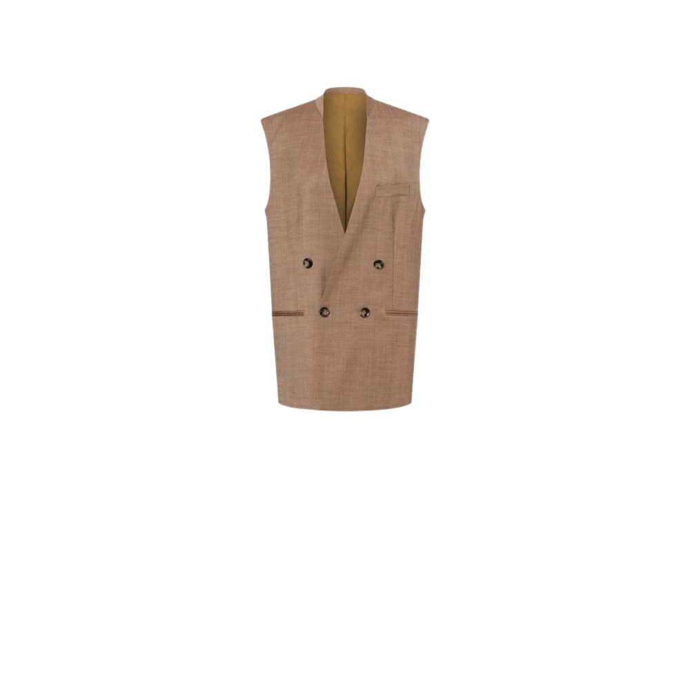 Philosophy Di Lorenzo Serafini Women's Brown Waistcoats, M, Double-Breasted Waistcoat