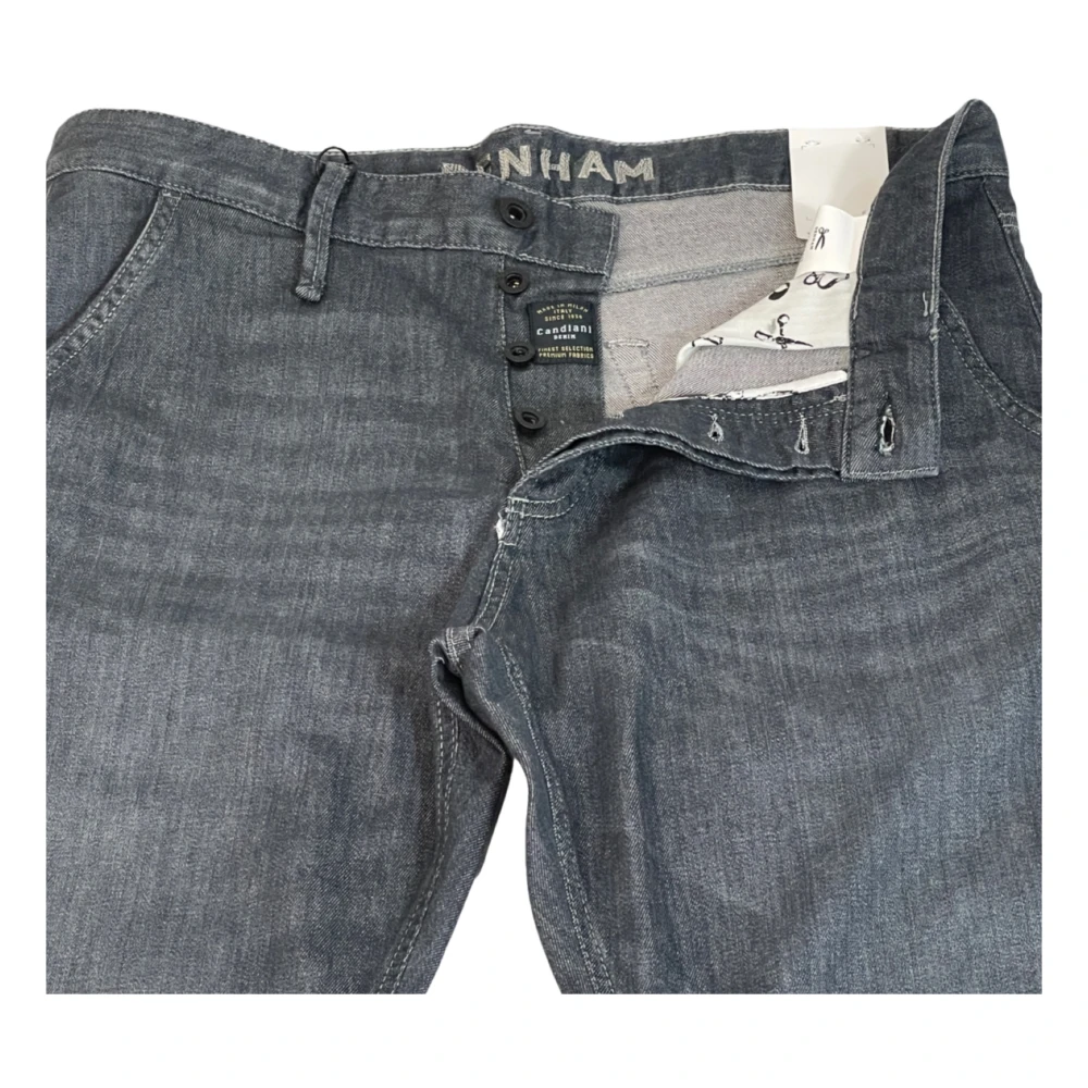 Denham Grijze Carrot Fit Jeans met knoopsluiting Gray Heren