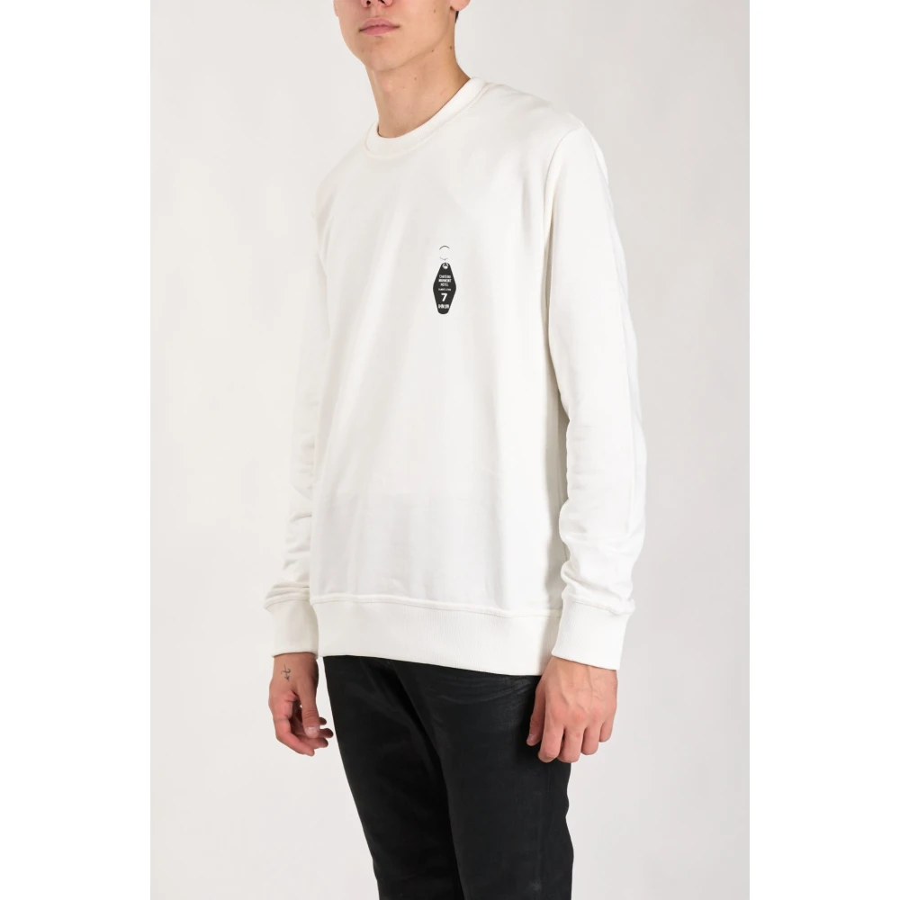 IH NOM UH NIT Chateau Sweatshirt met Front Print White Heren