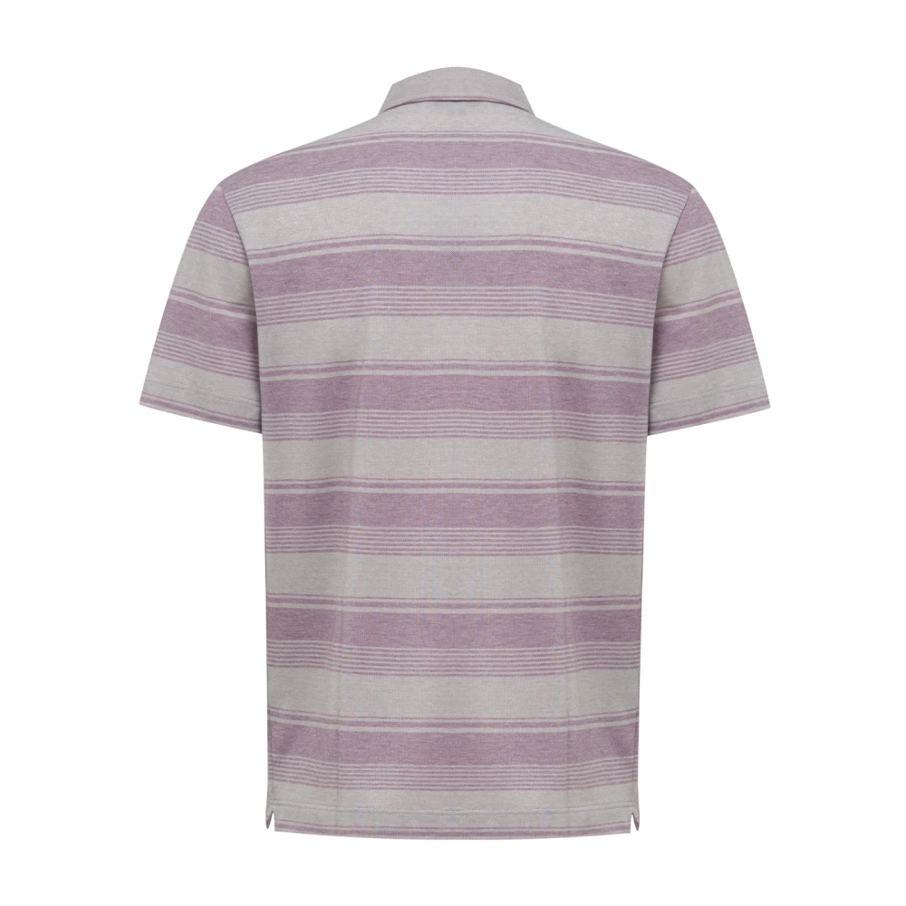 Canali Gestreept Poloshirt Korte Mouw Multicolor Heren