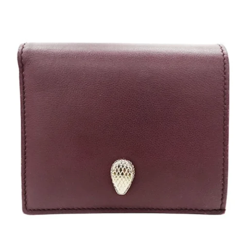 Bvlgari Vintage Pre-owned Leather wallets Red Dames
