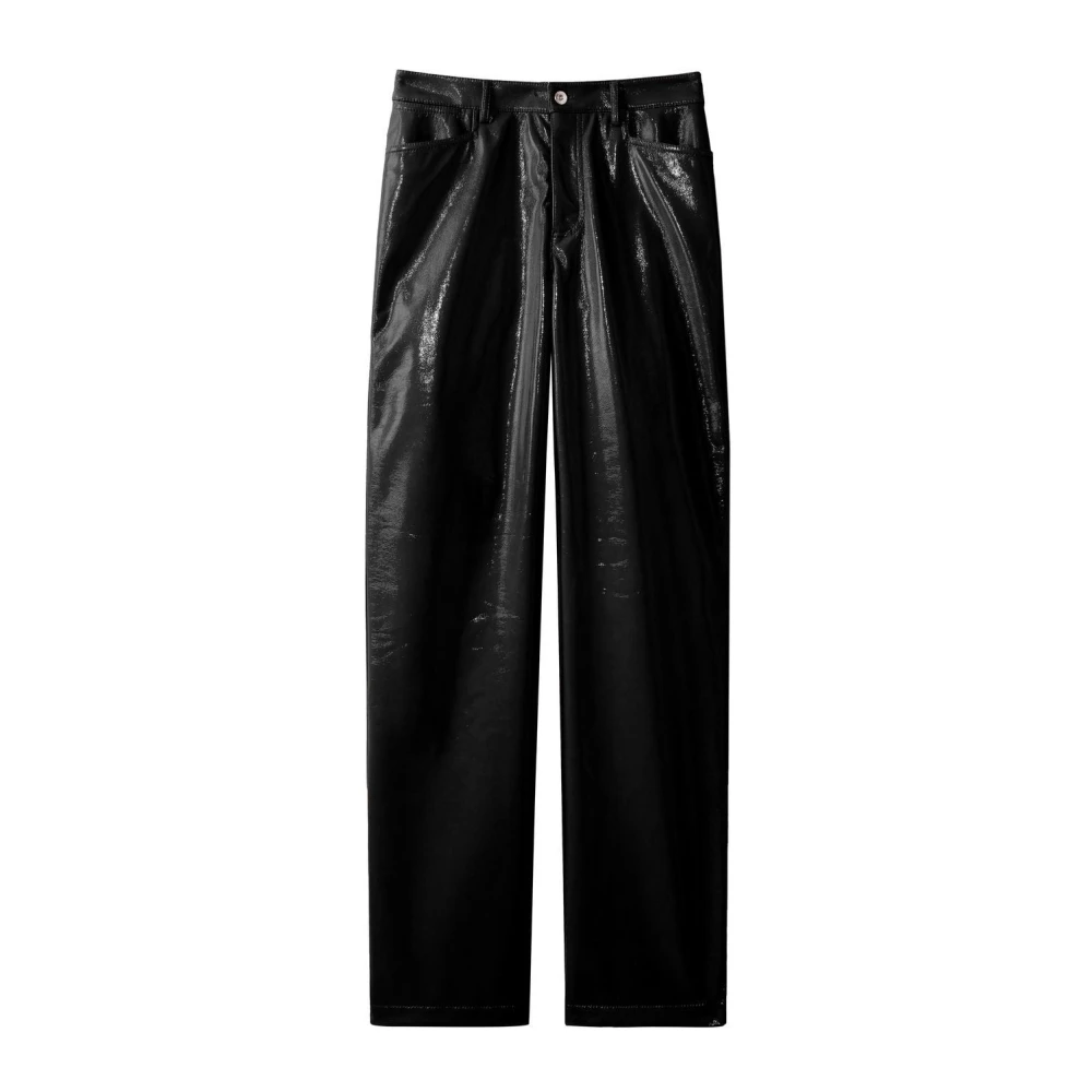 Proenza Schouler Black Straight Trousers, Female, M, Canvas Straight Leg Trousers