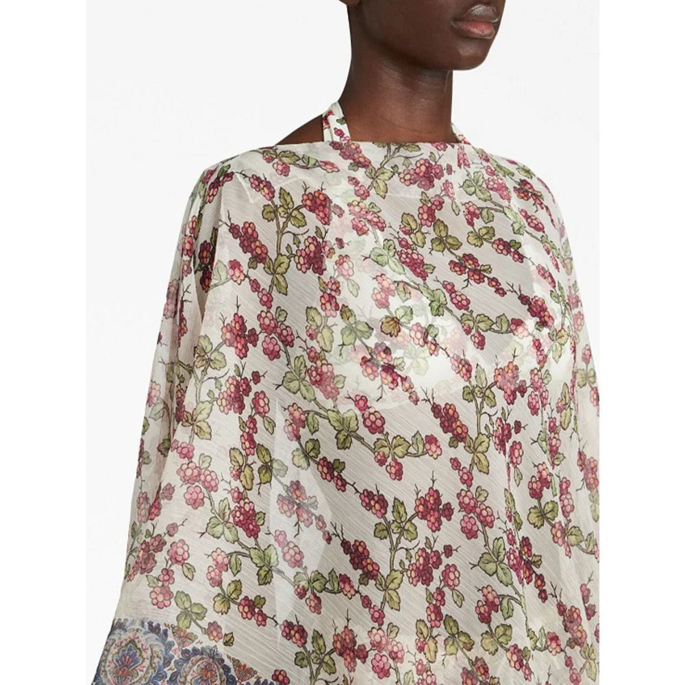 ETRO Bessen en Paisley Poncho Multicolor Dames
