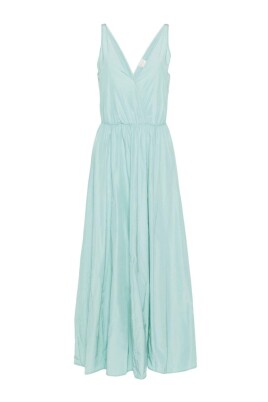 taffeta-v-neck-dress-clear-blue