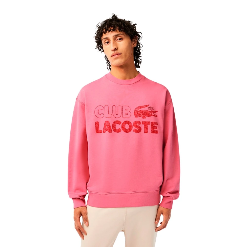 Lacoste Heren Katoenen Sweatshirt Pink Heren