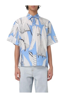 chemise-bleue-a-imprime-voilier