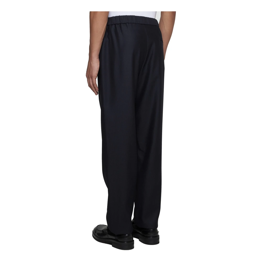 Giorgio Armani Nachtblauwe Wolbroek Blue Heren