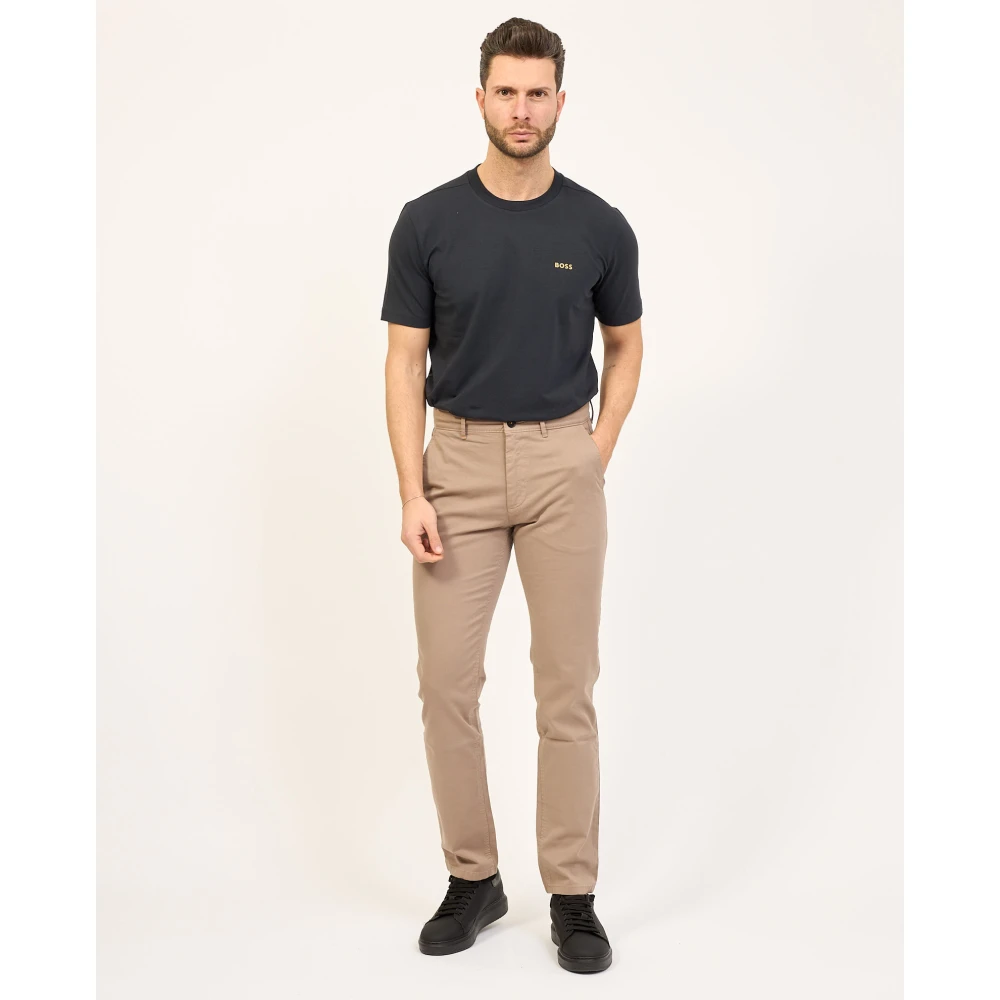 Boss Bruine Chino Broek Slim Fit Brown Heren