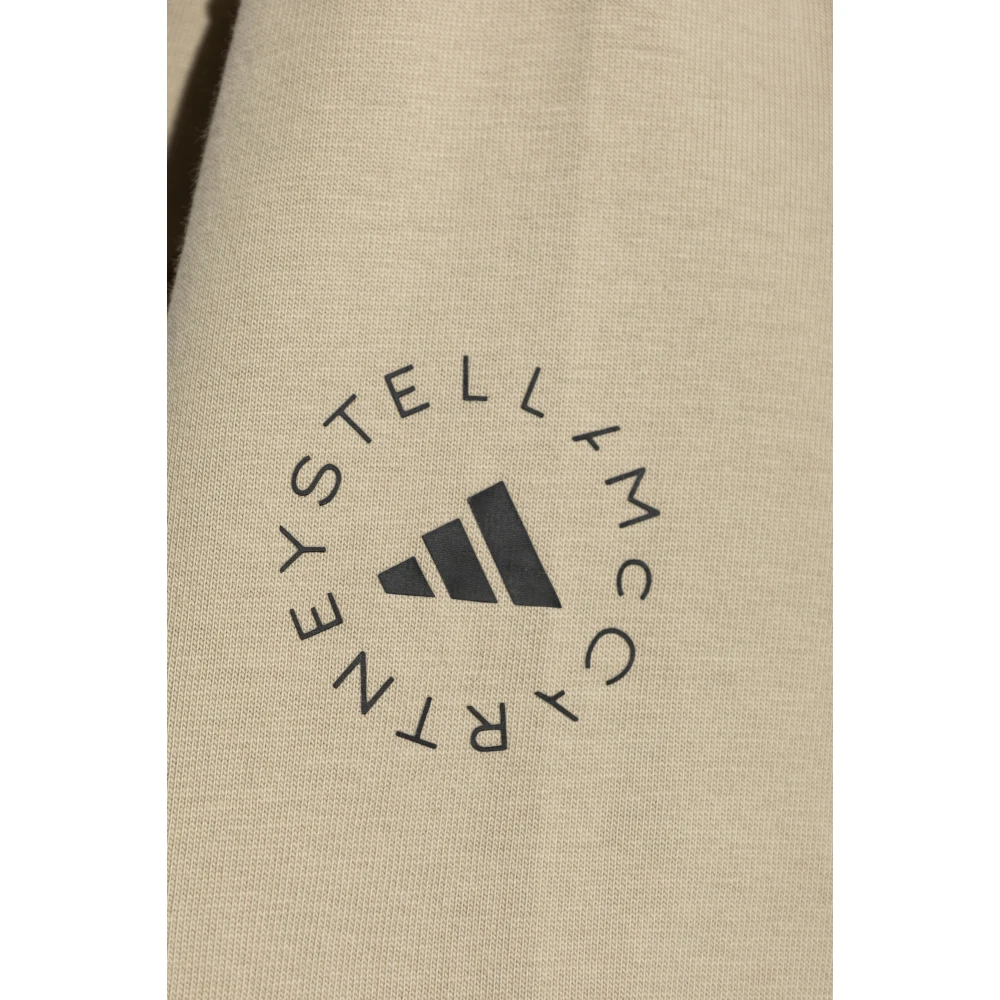 adidas by stella mccartney T-shirt met logo Beige Dames