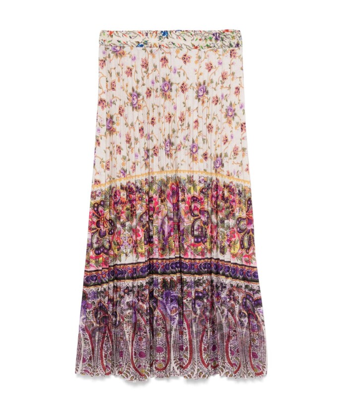 floral-print-elasticated-waist-skirt