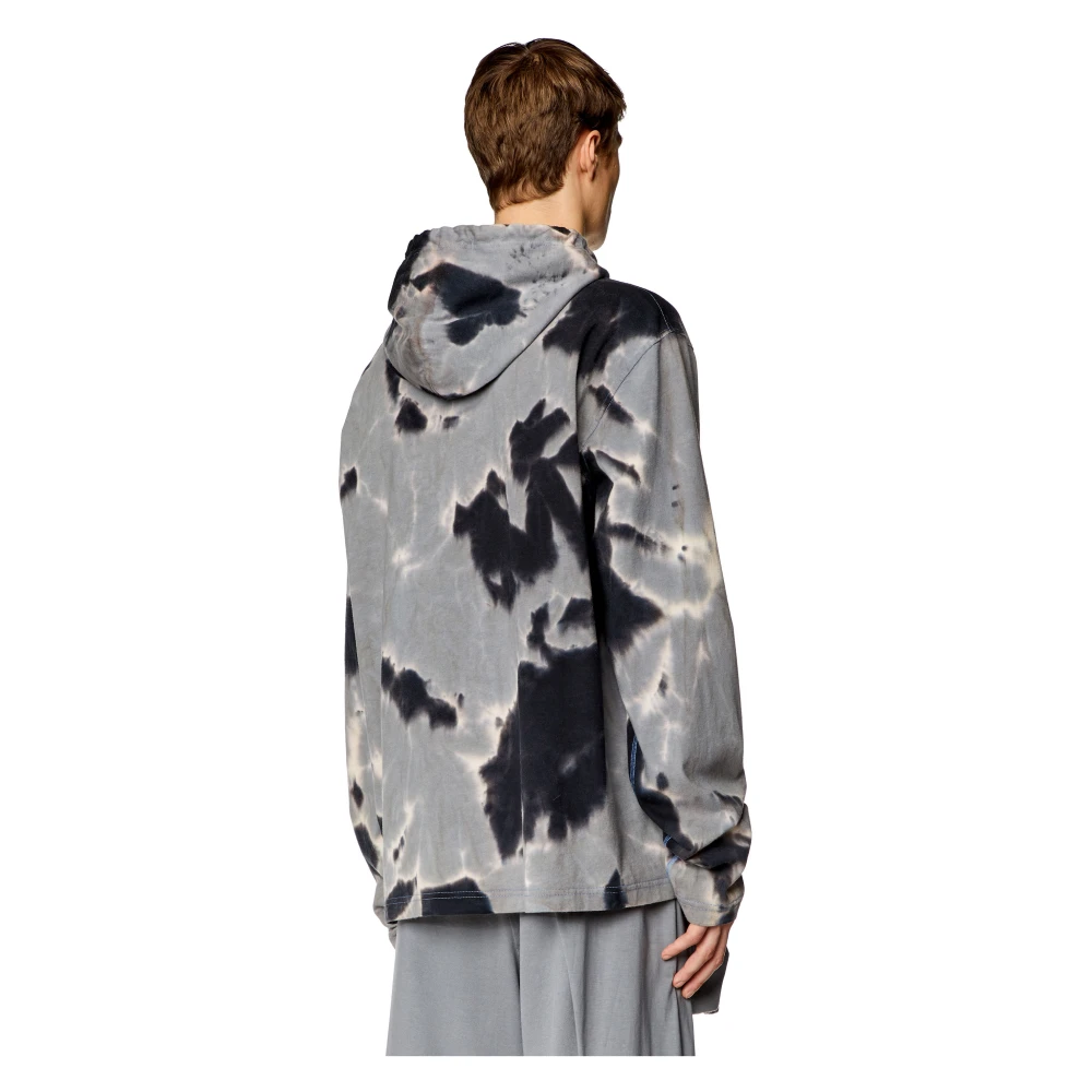 Diesel Hoodie in tie-dye jersey Multicolor Heren