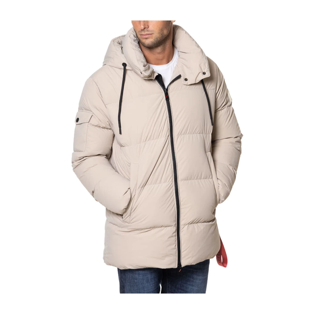 Afterlabel Gewatteerde Parka Jas met Hoge Kraag Beige Heren