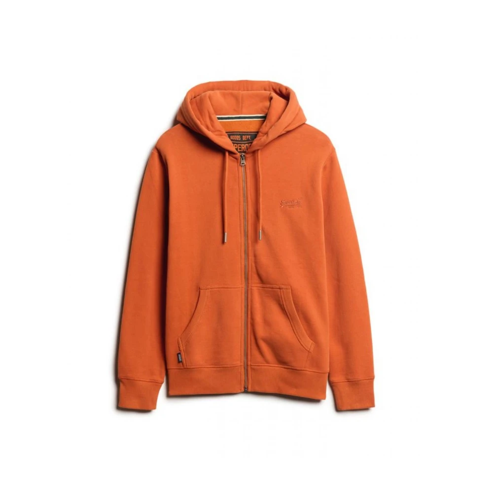 Superdry Ritssluiting Hoodies voor Mannen en Vrouwen Orange Heren