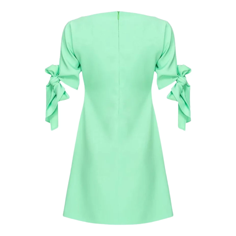 pinko Groene bloemen mini-jurk met strik Green Dames