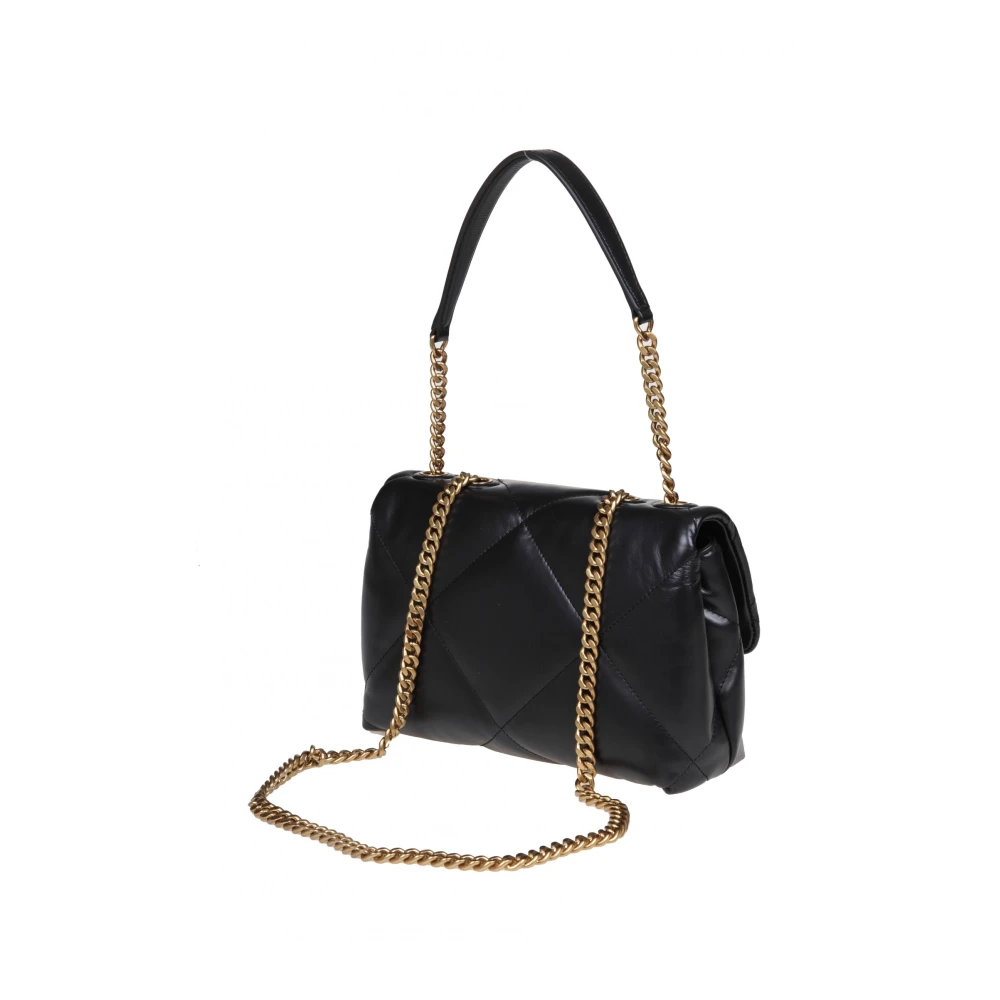 TORY BURCH Zwarte leren schoudertas met diamanten Black Dames