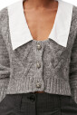 contrast-collar-cable-knit-cardigan