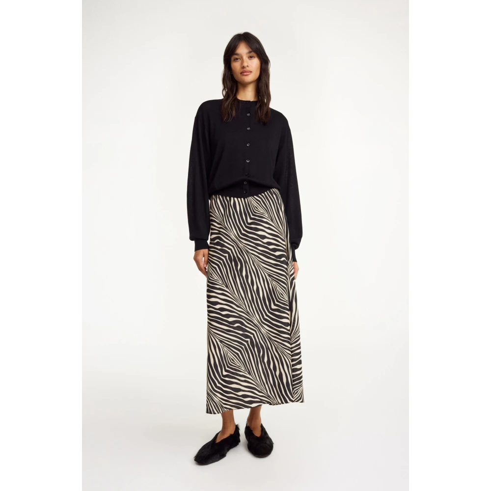By Malene Birger Zebra A-Line Midi Rok Boshan By Herenne Birger Black Dames