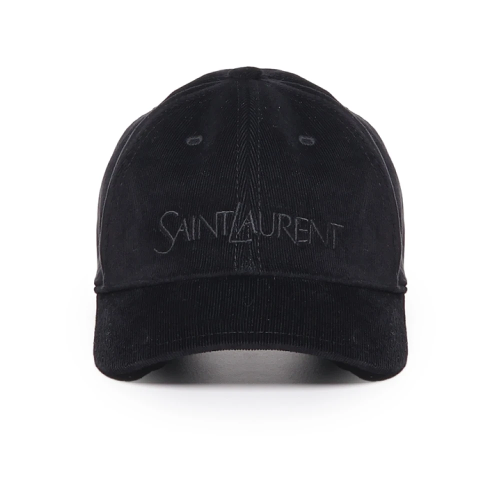 Saint Laurent Logo Geborduurde Pet Black Heren