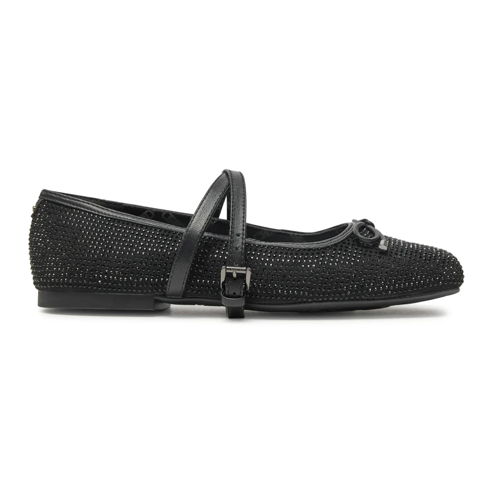Michael Kors Black Crystal Embellished Ballerina Flat - Female - Ballerina Shoes - 7 Uk - Shoes