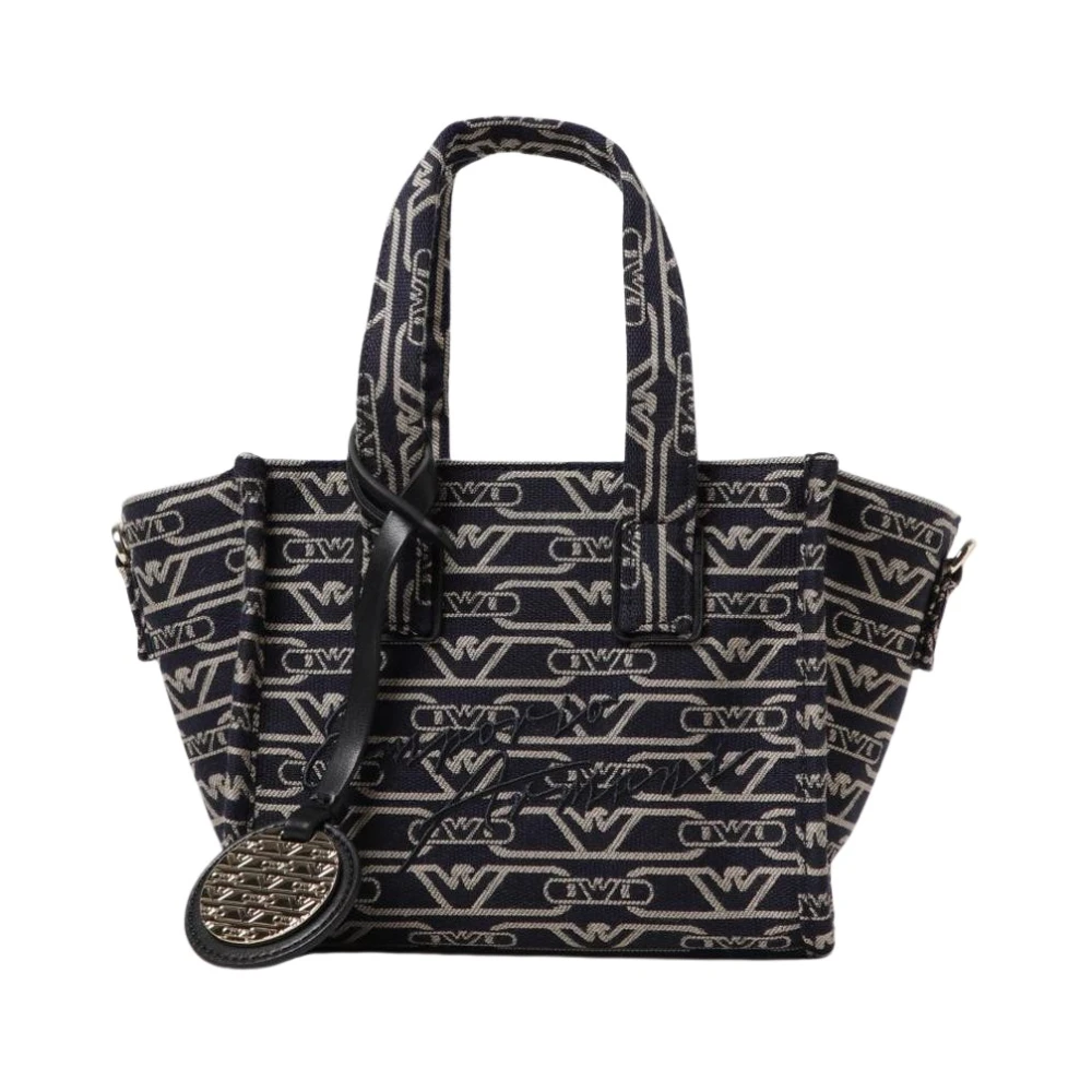 Emporio Armani Vrouw Multicolor Gedessineerde Canvas Shopper Tas
